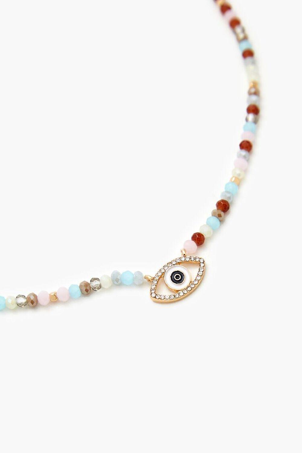 Beaded Eye Charm Necklace | Forever 21 Product Image