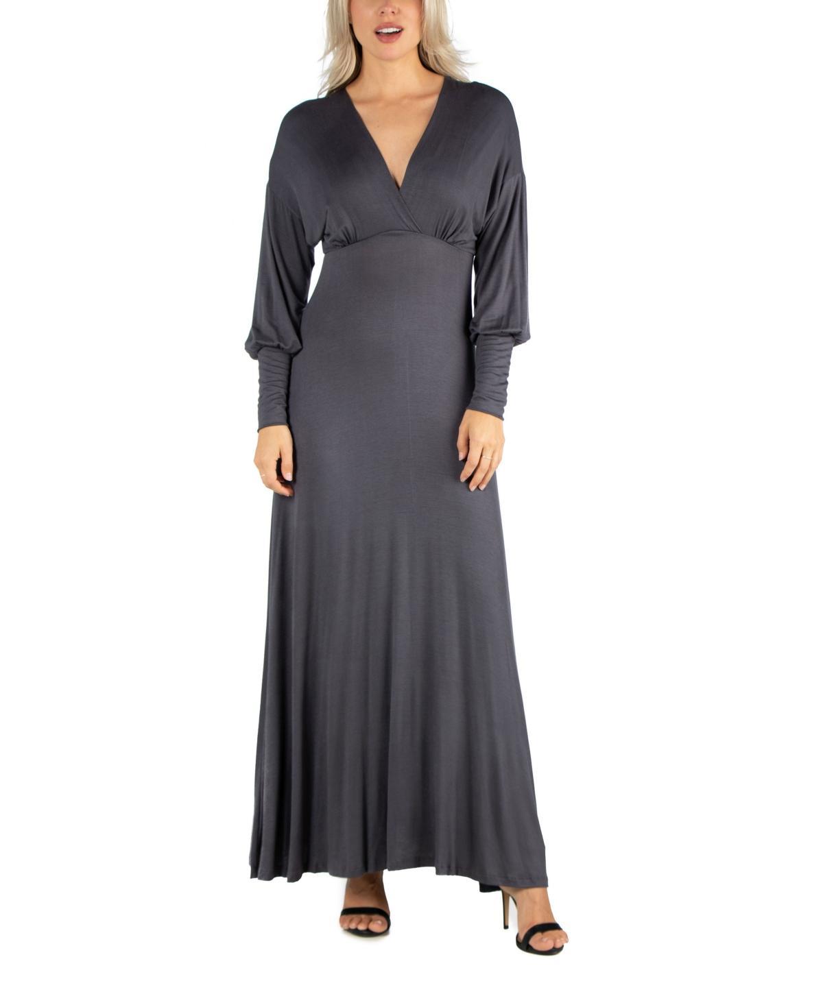 24seven Comfort Apparel Womens Formal Long Sleeve Maxi Dress Product Image