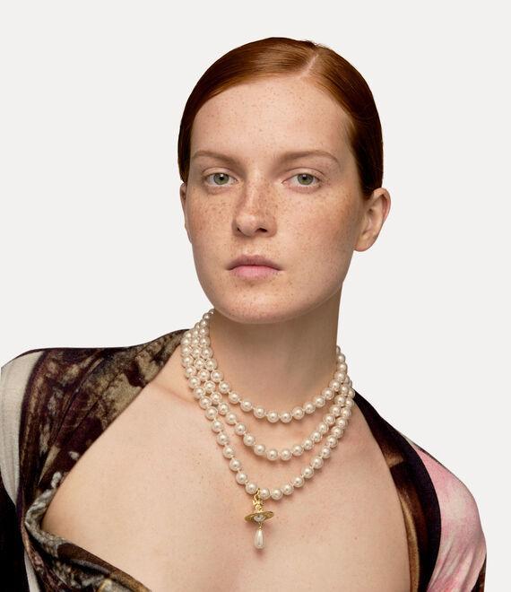 Three Row Pearl Drop Choker Product Image