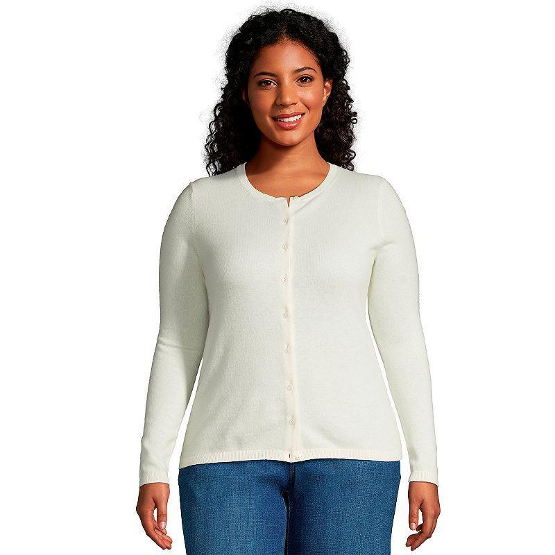 Plus Size Lands End Classic Cashmere Cardigan Sweater, Womens Oxford Product Image