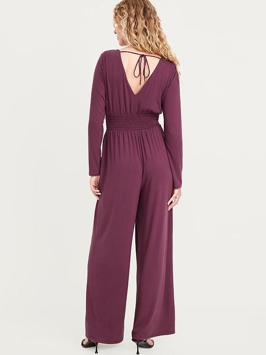 Waist-Defined V-Neck Jumpsuit Product Image