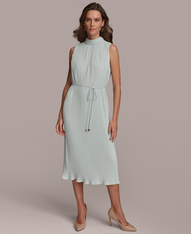 Donna Karan Women's Pleated Sleeveless A-Line Dress Product Image