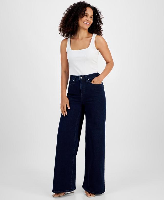 I.n.c. International Concepts Womens High-Rise Wide-Leg Denim Jeans, Created for Macys Product Image