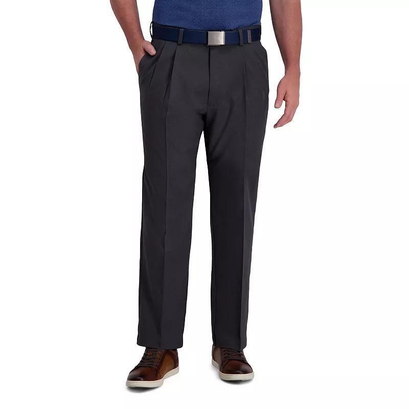 Mens Haggar Cool Right Performance Flex Classic-Fit Pleated Pants Product Image