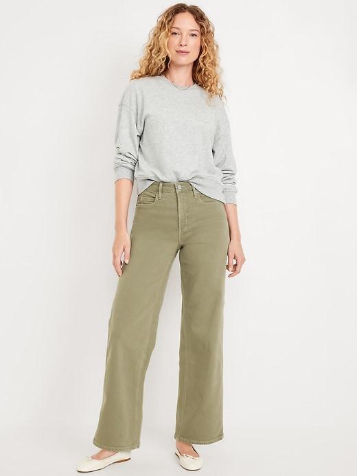 Extra High-Waisted Sky-Hi Wide-Leg Jeans Product Image