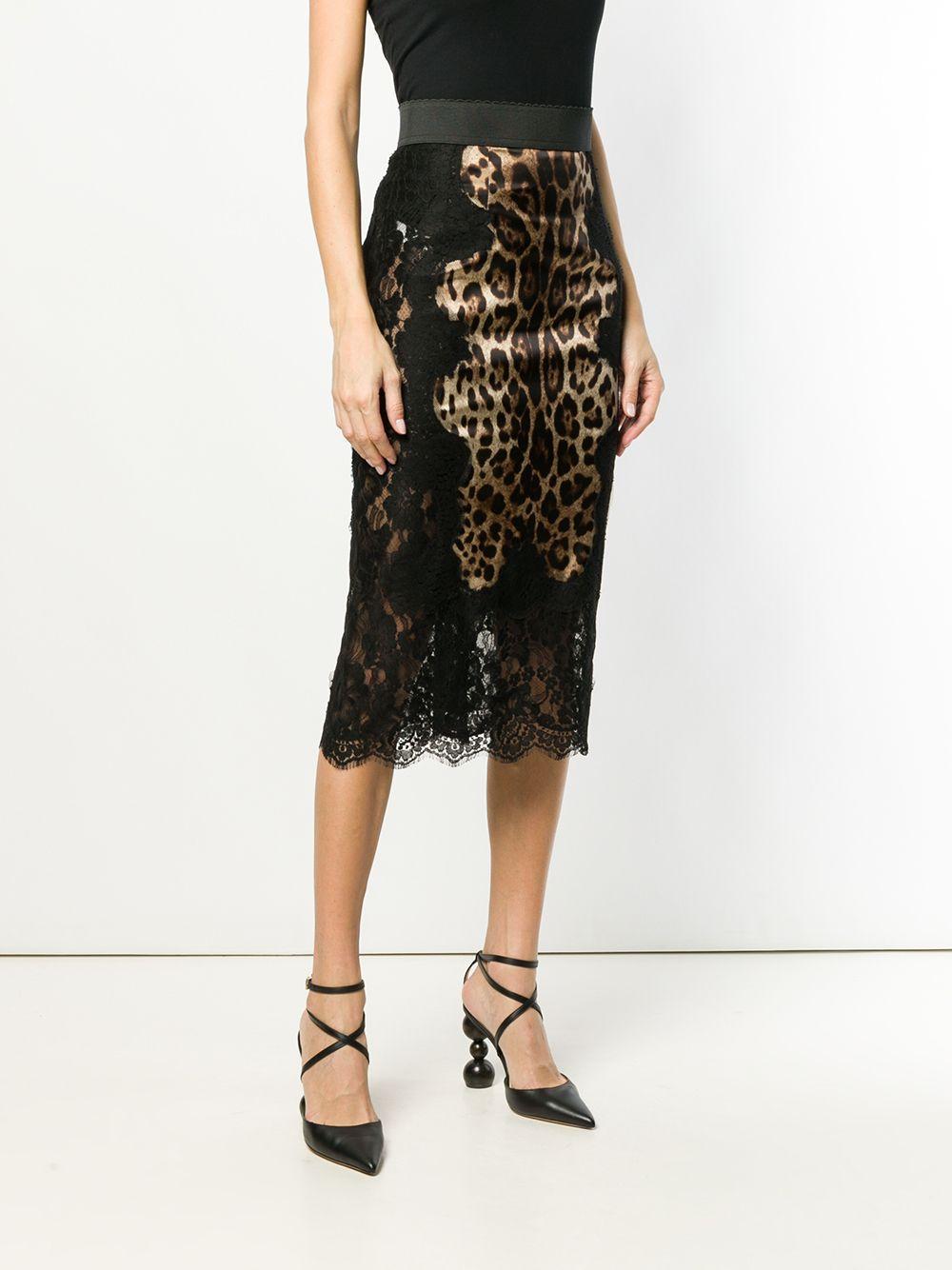 leopard-print satin midi skirt Product Image