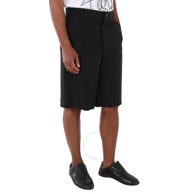 Men's Black Cut-out Detail Tailored Shorts Product Image