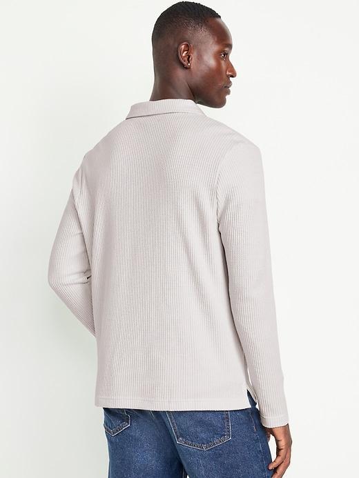 Quarter-Zip Waffle Polo Sweater Product Image