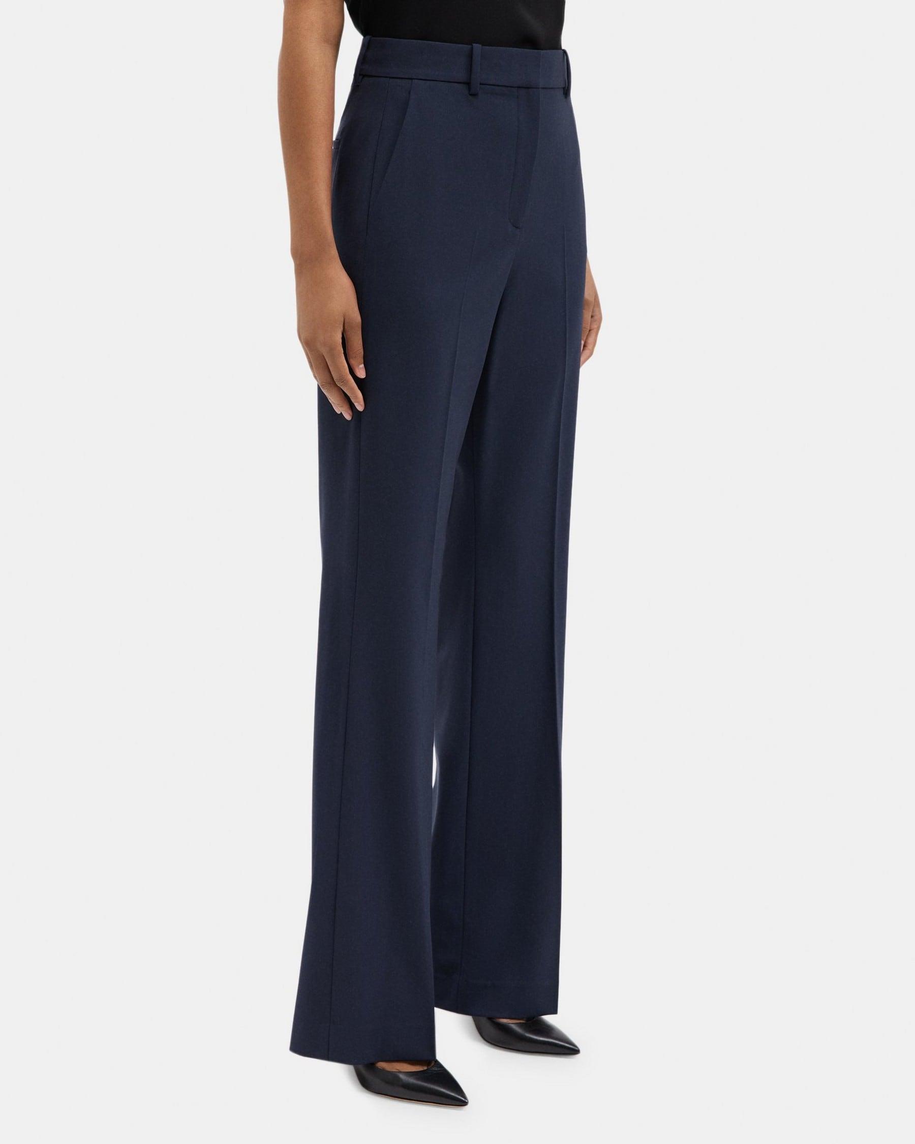 Flared High-Waist Pant in Stretch Wool Product Image