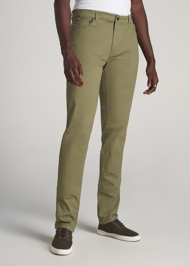 Dylan SLIM FIT Five-Pocket Pants For Tall Men in Fatigue Green Product Image