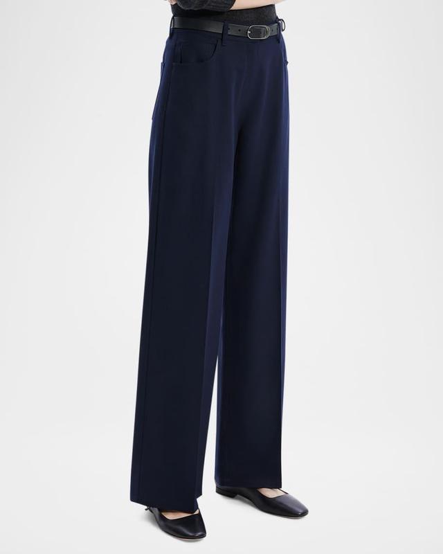 Flannel Relaxed Straight-Leg Pants Product Image