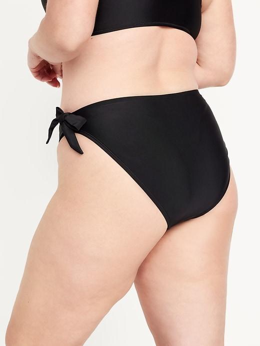 Mid-Rise Side-Tie Bikini Swim Bottoms Product Image