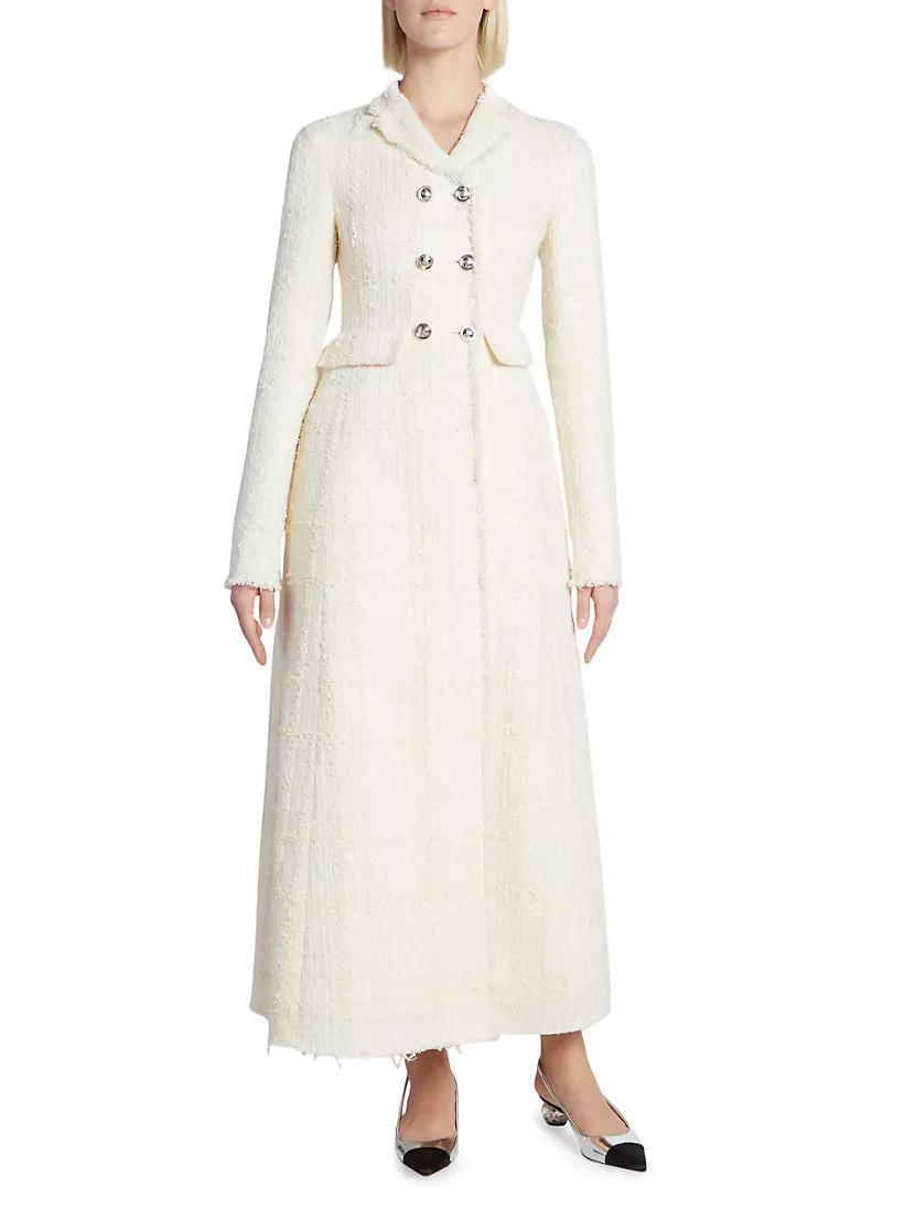 Double-Breasted Boucle A-Line Coat Product Image