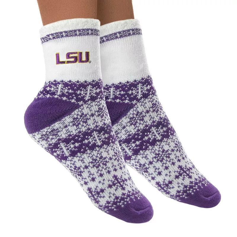 Womens ZooZatz LSU Tigers Fuzzy Holiday Crew Socks Product Image