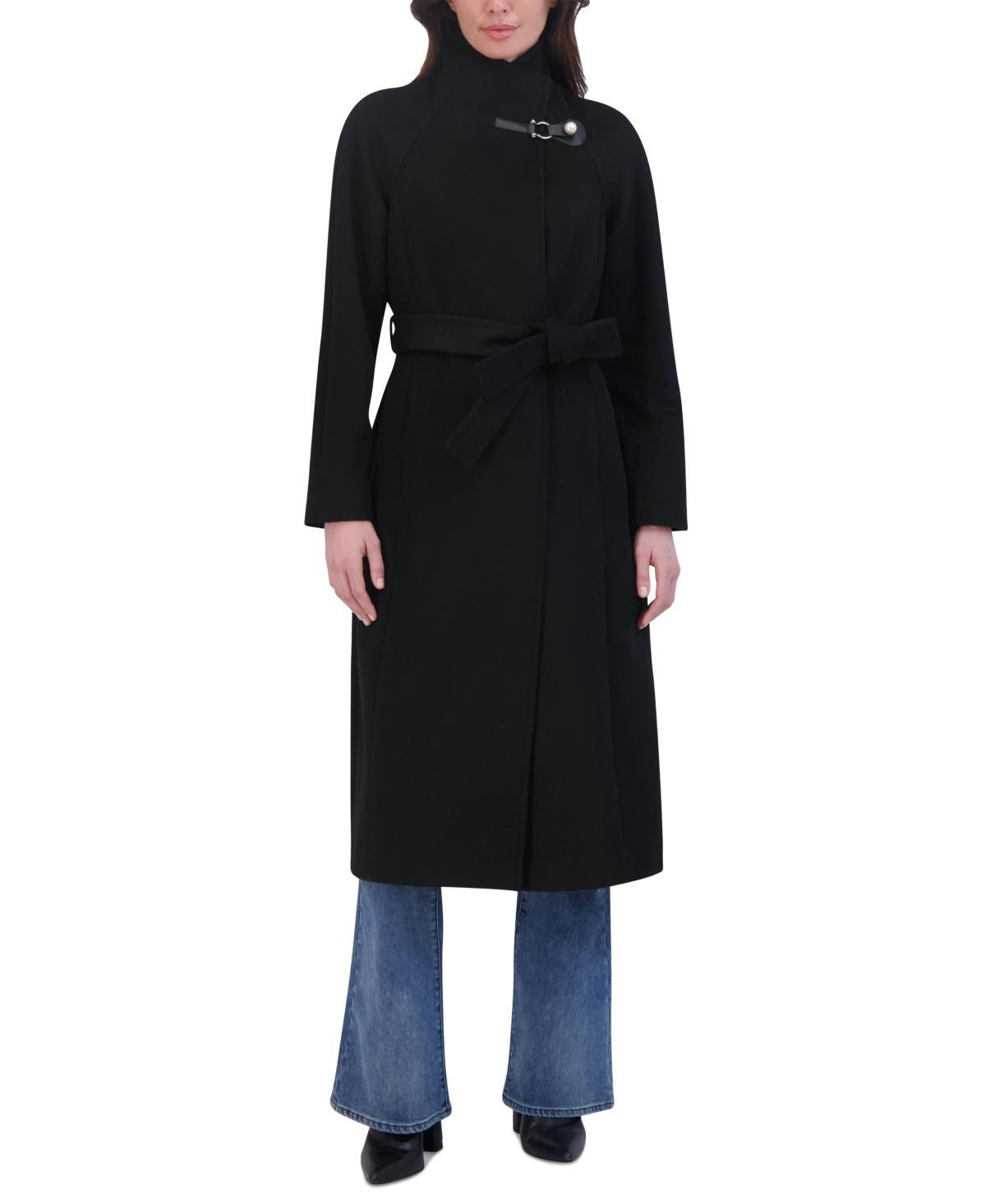 Tahari Womens Wing-Collar Embellished Toggle Coat Product Image