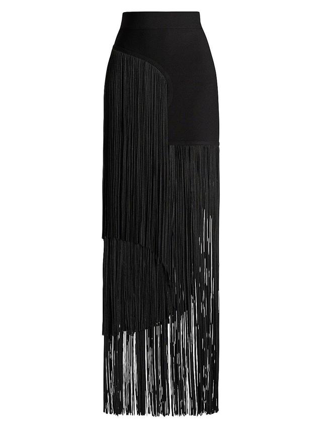 Womens Asymmetric Fringe Maxi Skirt Product Image