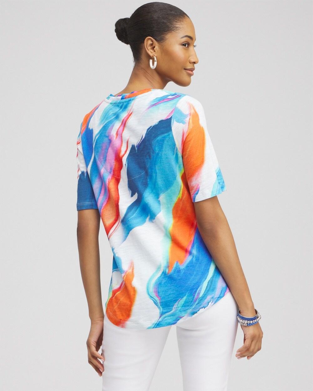 Abstract Elbow Sleeve A-line Tee Product Image