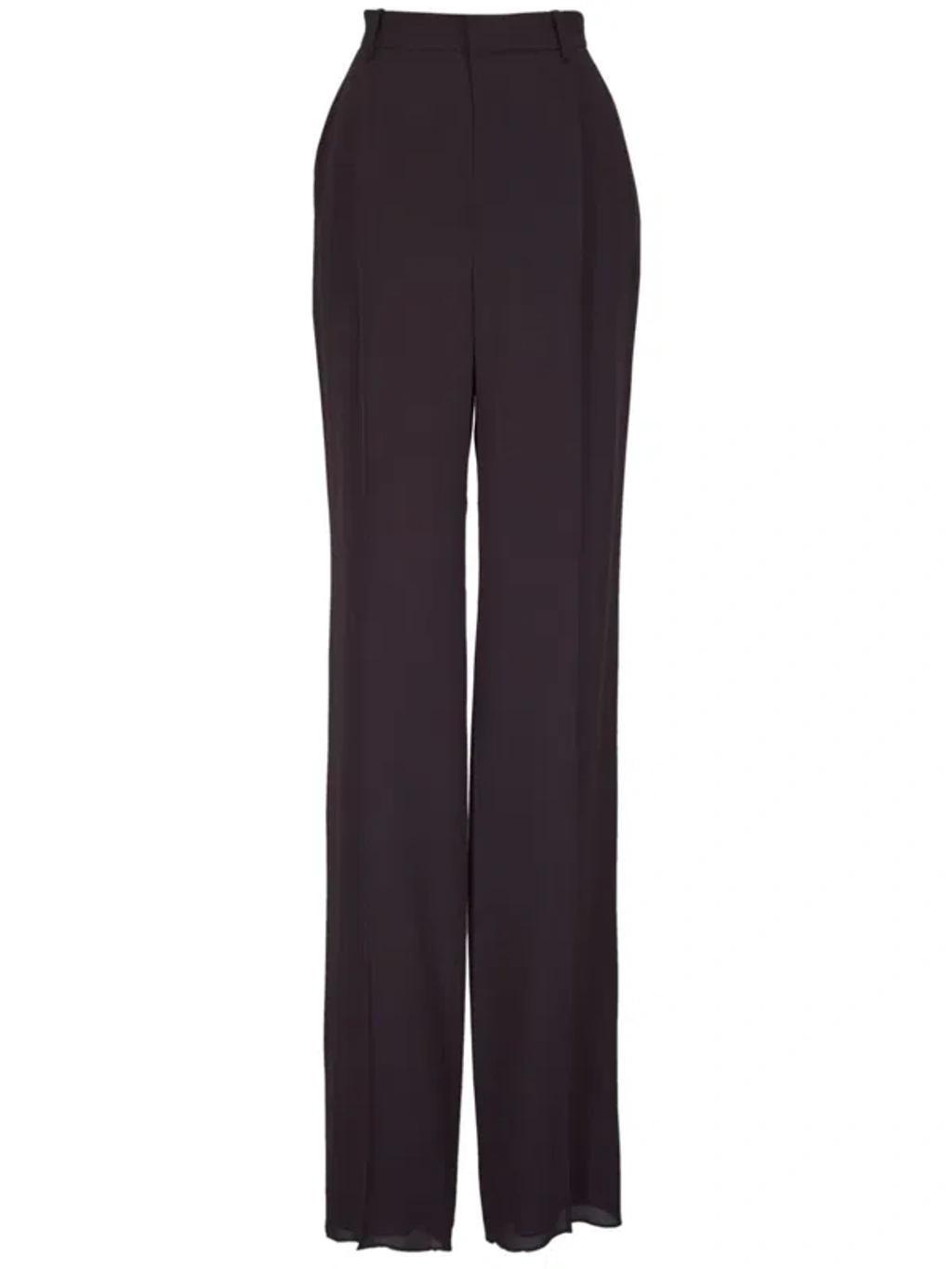 Pressed-crease Straight Trousers In Brown Product Image