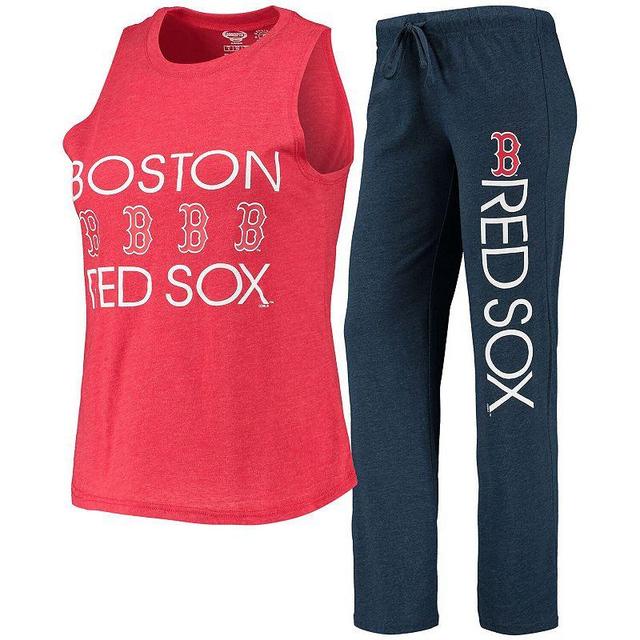 Womens Concepts Sport /Red Boston Red Sox Meter Muscle Tank Top & Pants Sleep Set Blue Product Image