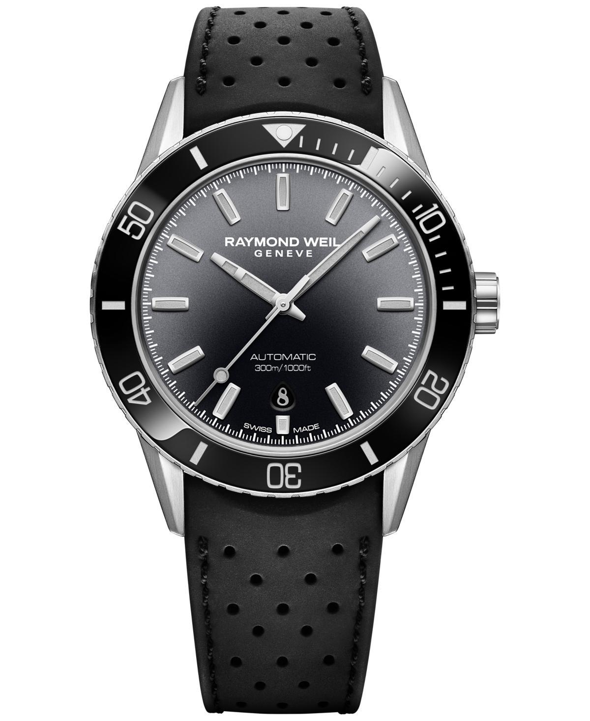 Womens Freelancer Black Ceramic, Stainless Steel & Rubber Diver Watch Product Image