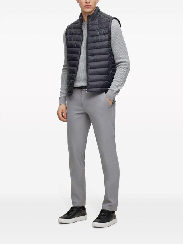 HUGO BOSS Logo-print Quilted Gilet In Black Product Image