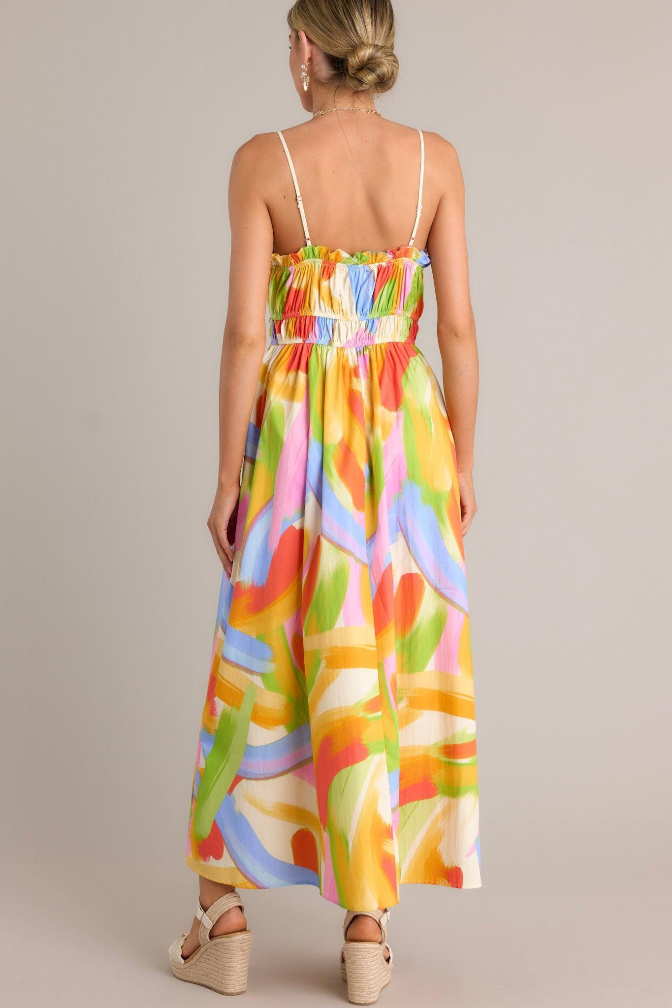 Call Me Yours 100% Cotton Yellow Multi Print Maxi Dress Product Image