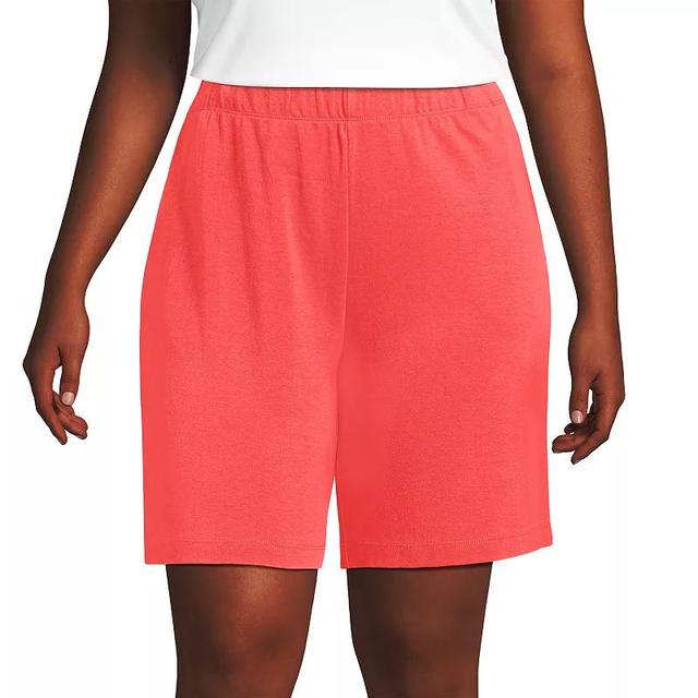 Womens Lands End Sport Knit Pull-On Shorts Dark Beige Product Image