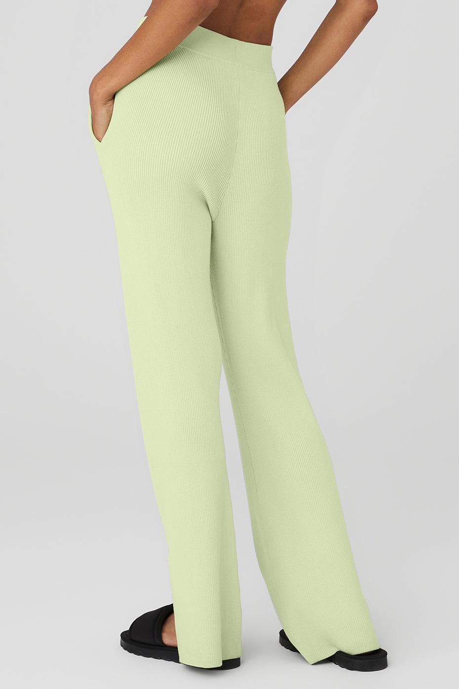 Knit High-Waist Salana Wide Leg Pant - Iced Green Tea Product Image