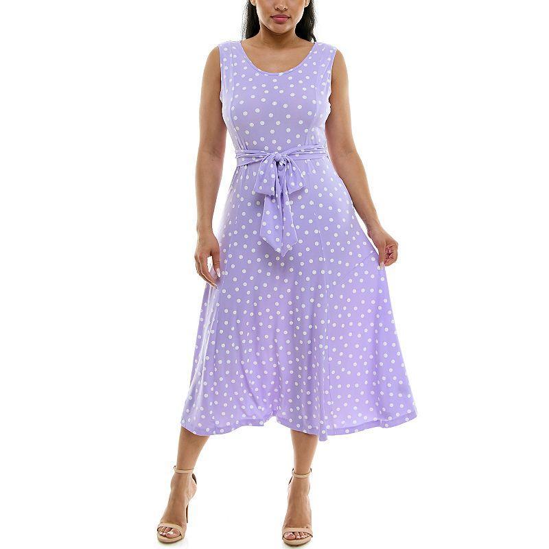 Womens Nina Leonard Print Midi Dress Blue Pink Team Product Image