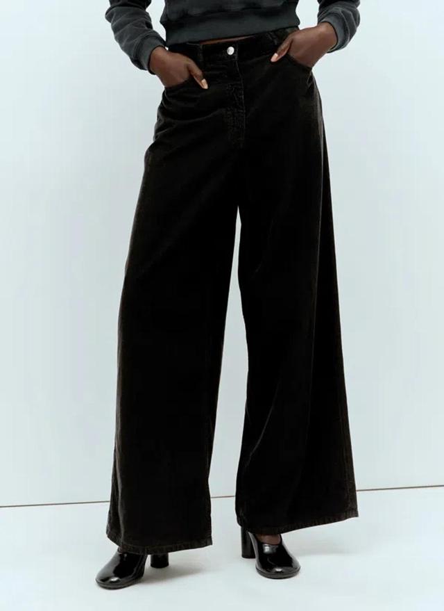 Chan Cotton-corduroy Wide-leg Pants In Black Product Image