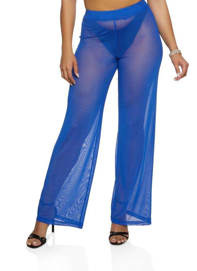 Womens Daisy Sheer Mesh Wide Leg Pants Product Image