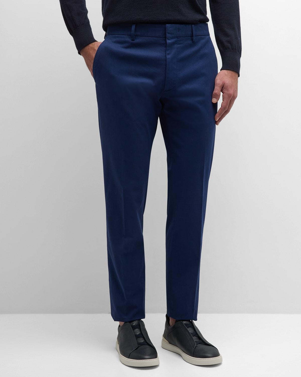 Mens Slim Stretch Flat-Front Pants Product Image