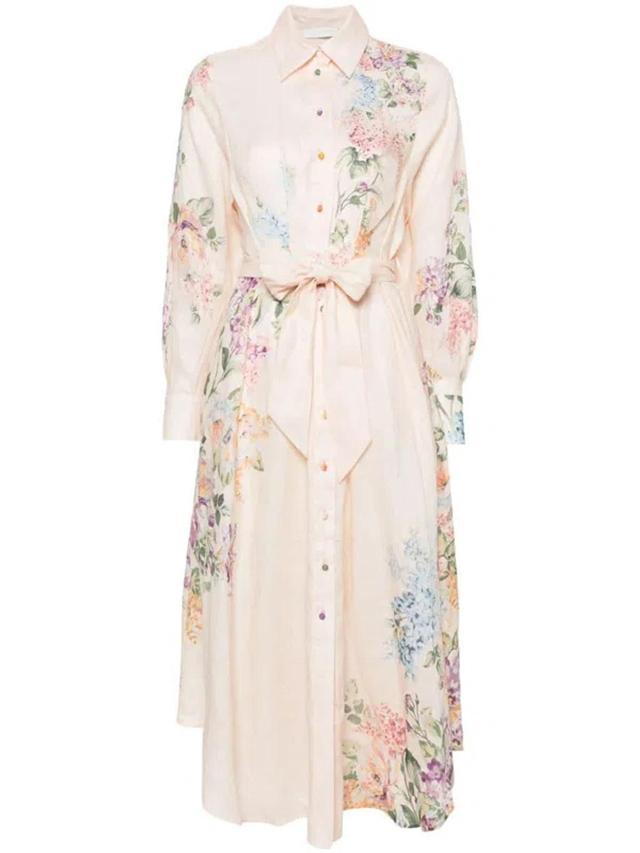 ZIMMERMANN Women's Floral Print Linen Shirt Dress In Beige Product Image