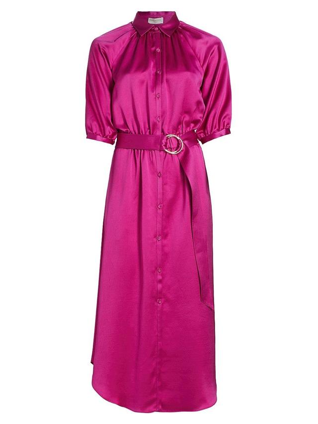 Womens Janiyah Satin Belted Midi-Shirtdress Product Image