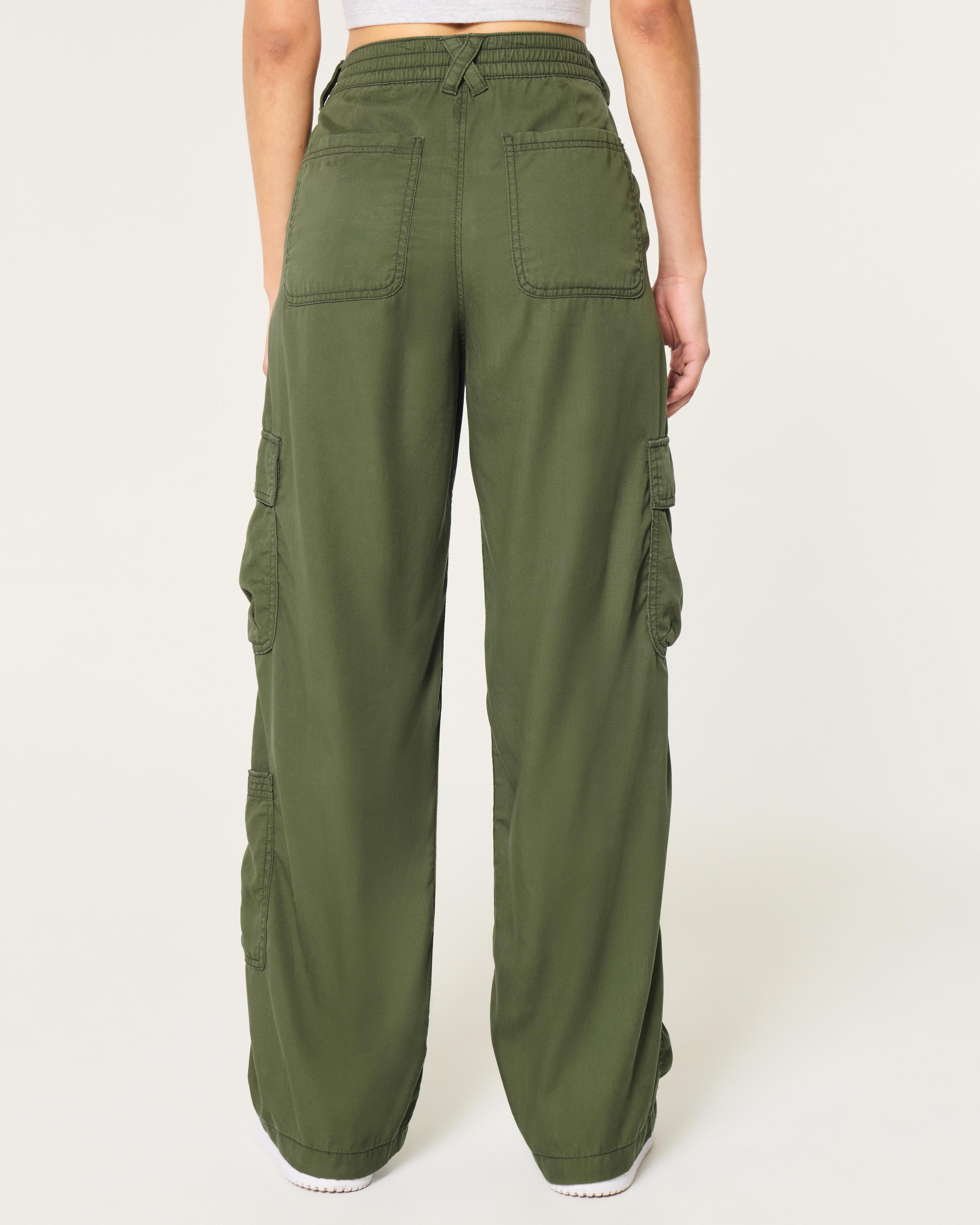 High-Rise Tencel Baggy Cargo Pants Product Image