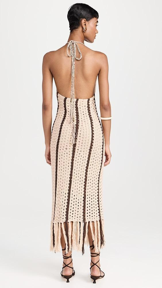 Moon River Halter Fringe Midi Dress | Shopbop Product Image