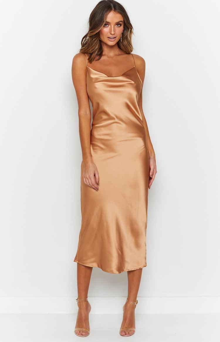 Schiffer Slip Midi Dress Champagne Product Image