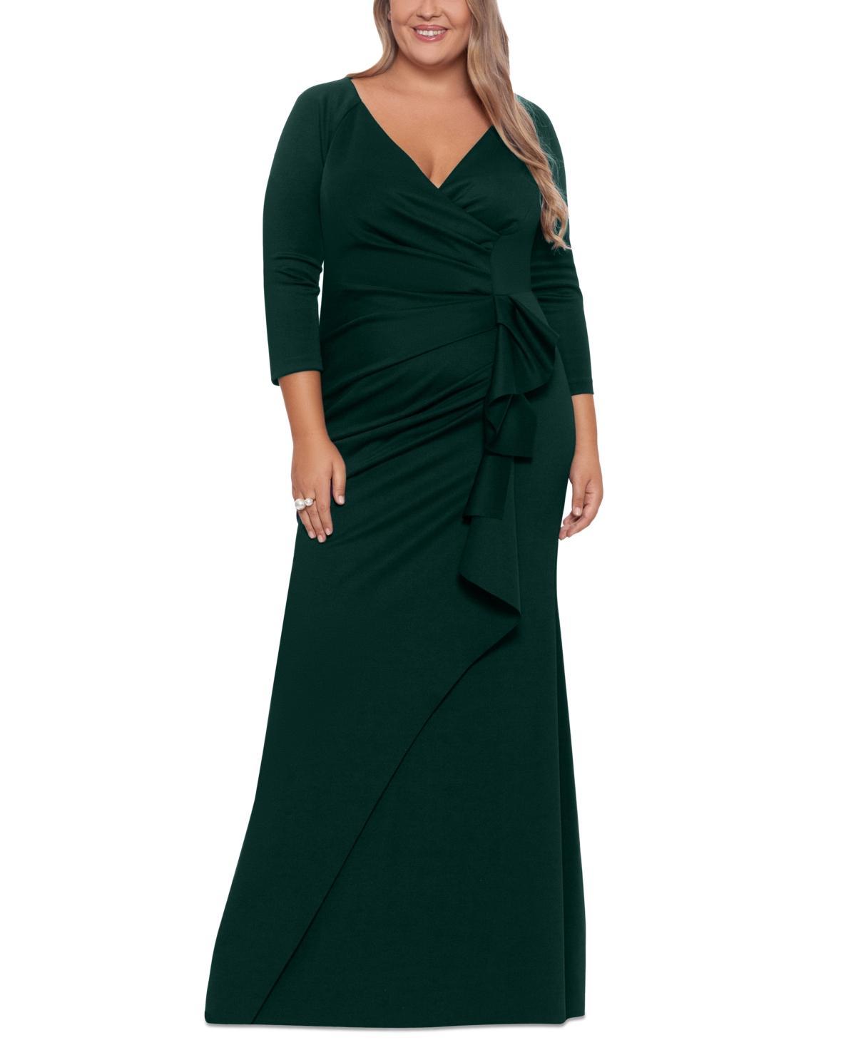 Xscape Evenings Xscape Side Ruched Scuba Gown Product Image