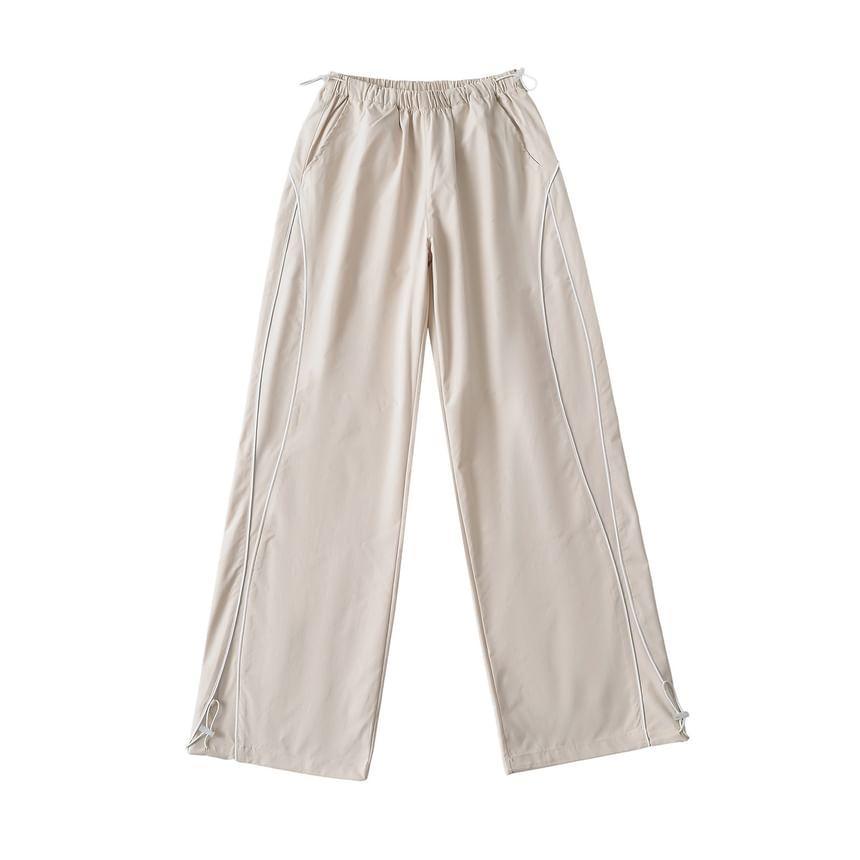 High Waist Drawstring Loose-Fit Wide-Leg Sweatpants Product Image