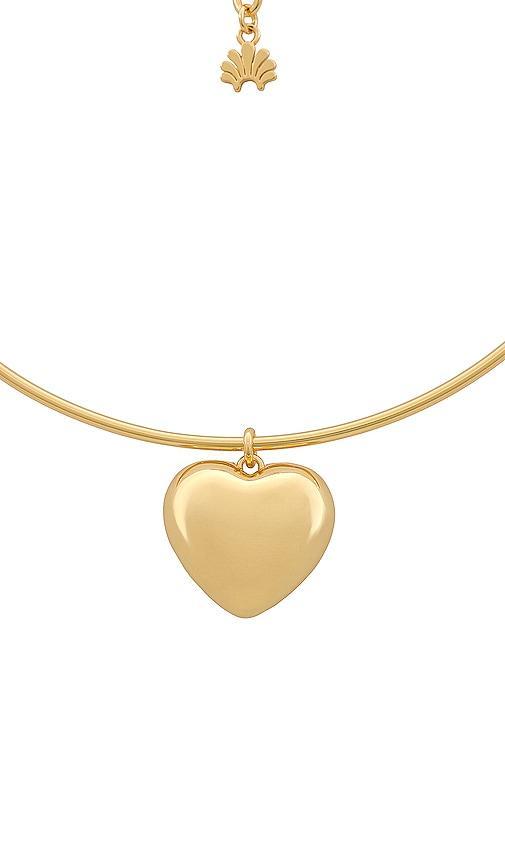 Womens Goldtone Heart Choker Necklace Product Image