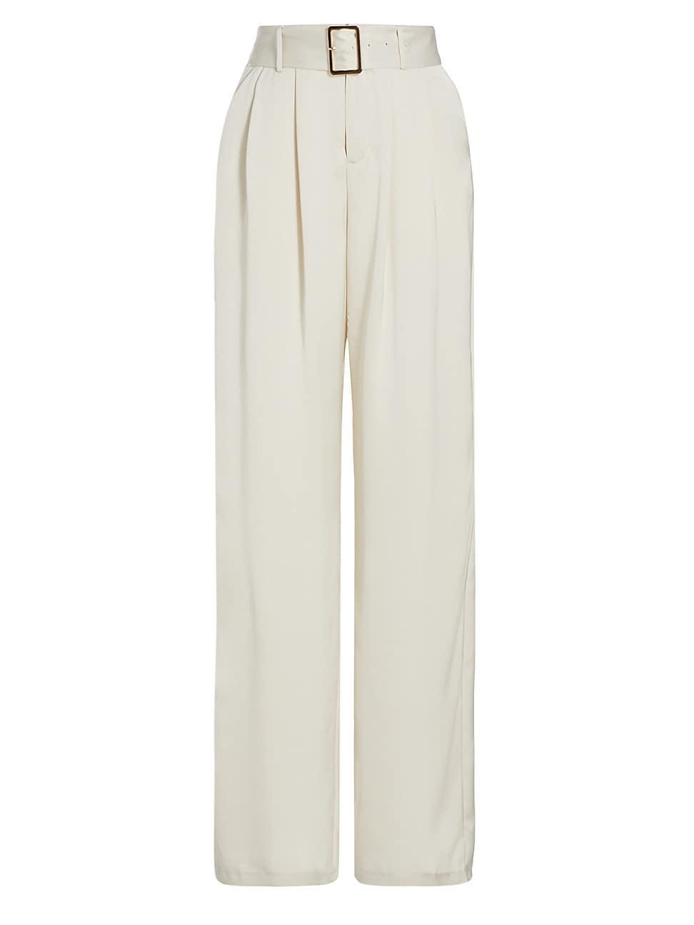 Womens Amaya Satin Belted Pants Product Image