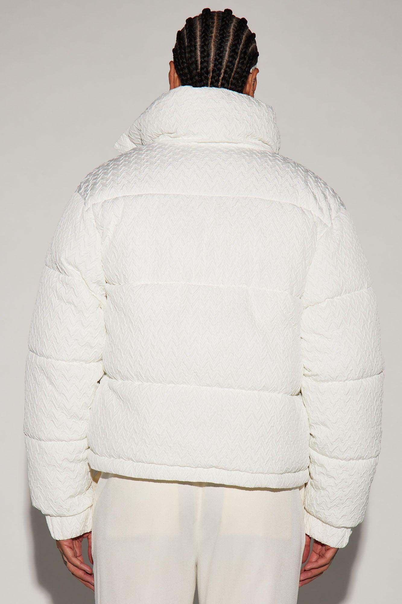 Apex Textured Nylon Puffer Jacket - White Product Image