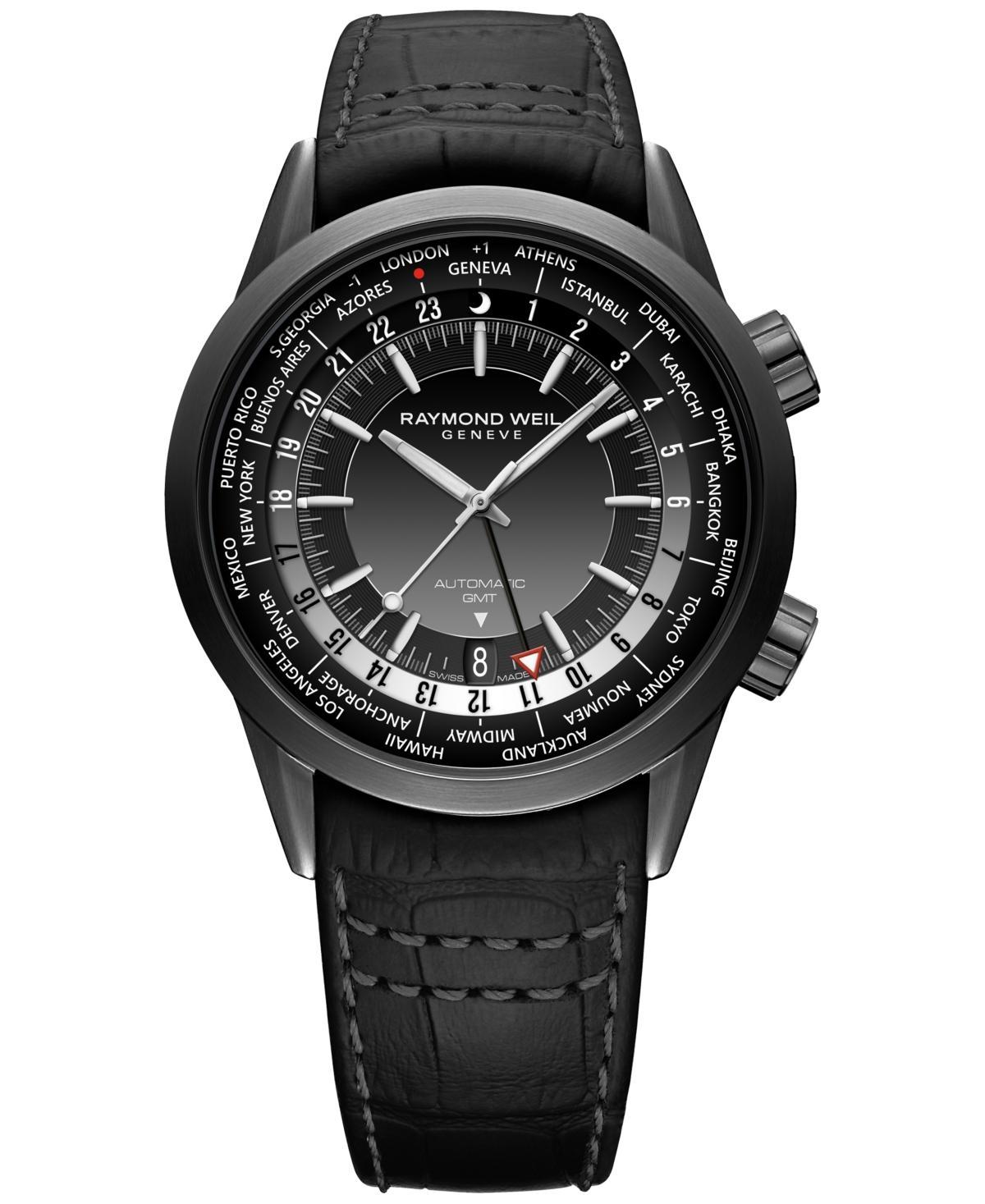 Mens Freelancer Sterling Silver & Alligator-Effect Leather Watch Product Image