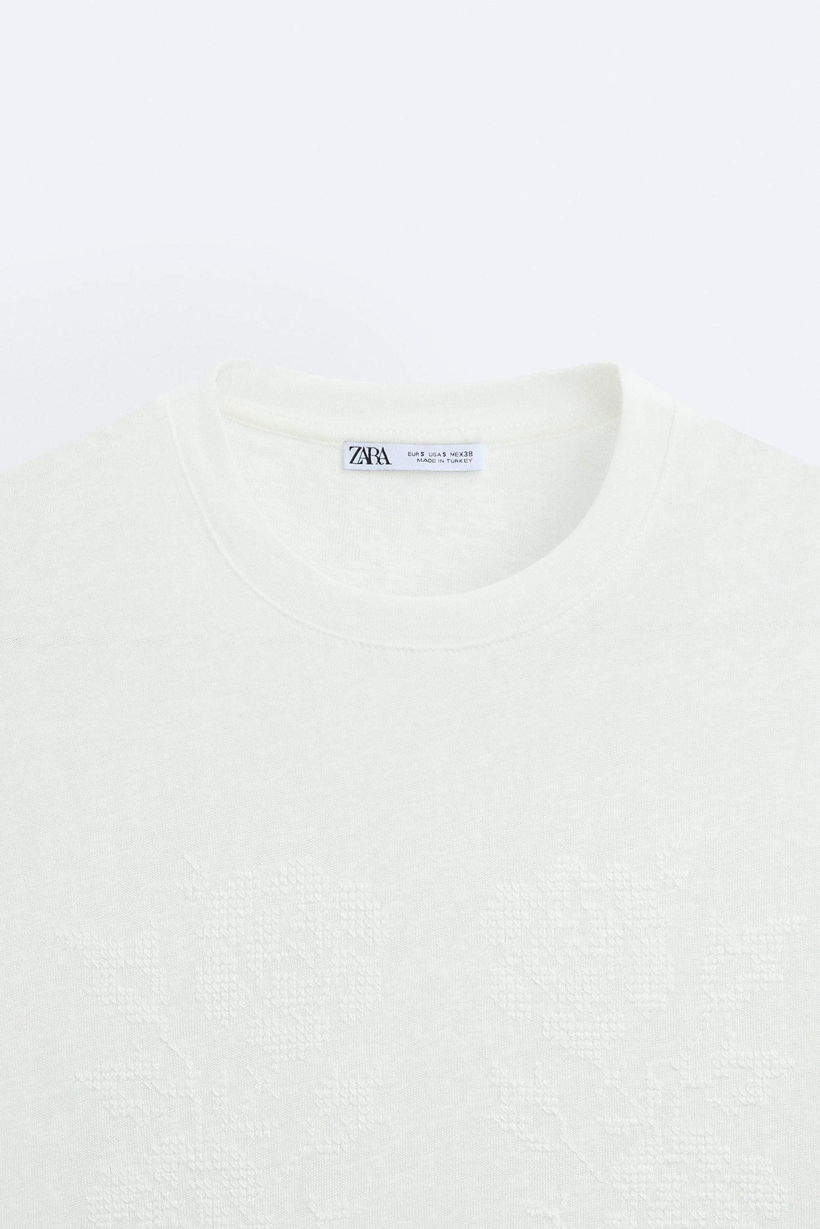 T-SHIRT WITH TONAL EMBROIDERY Product Image