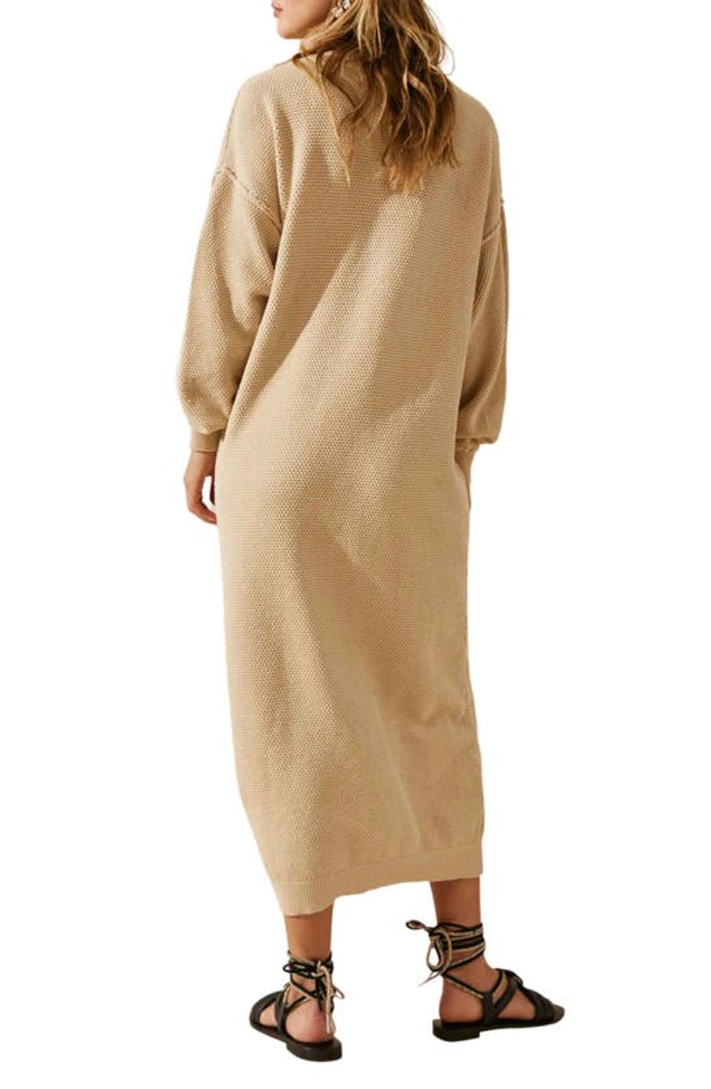 Hailee Long Sleeve Cotton Sweater Dress In Au Lait Product Image