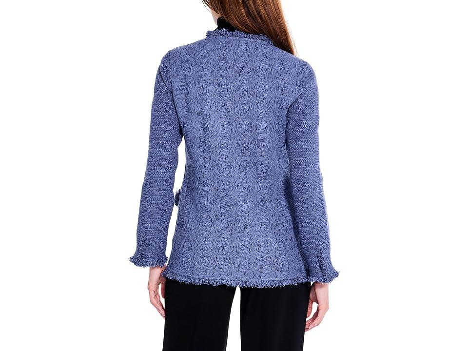 NIC+ZOE Fringe Mix Knit Blazer (Cornflower) Women's Clothing Product Image