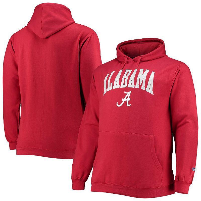 Mens Champion Crimson Alabama Crimson Tide Big & Tall Arch Over Logo Powerblend Pullover Hoodie ALA Red Product Image