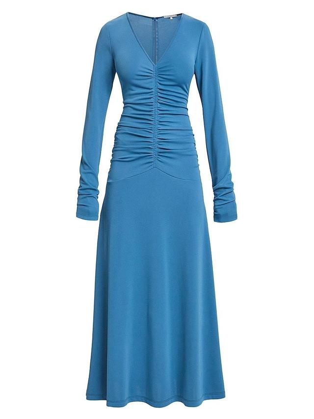 Womens Amelie Ruched Long-Sleeve Midi-Dress Product Image