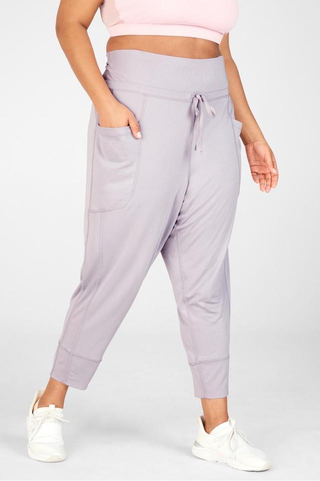 Fabletics Sleek Knit Drawstring Pant Womens purple plus Size 4X Product Image