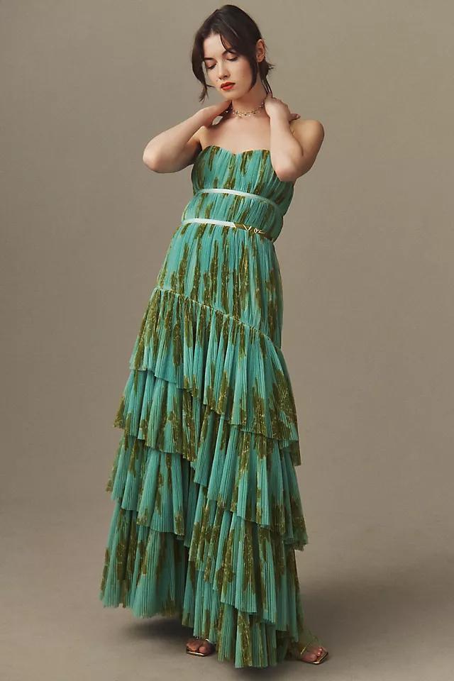 Hutch Lanza Strapless Tiered Ruffle Maxi Dress Product Image